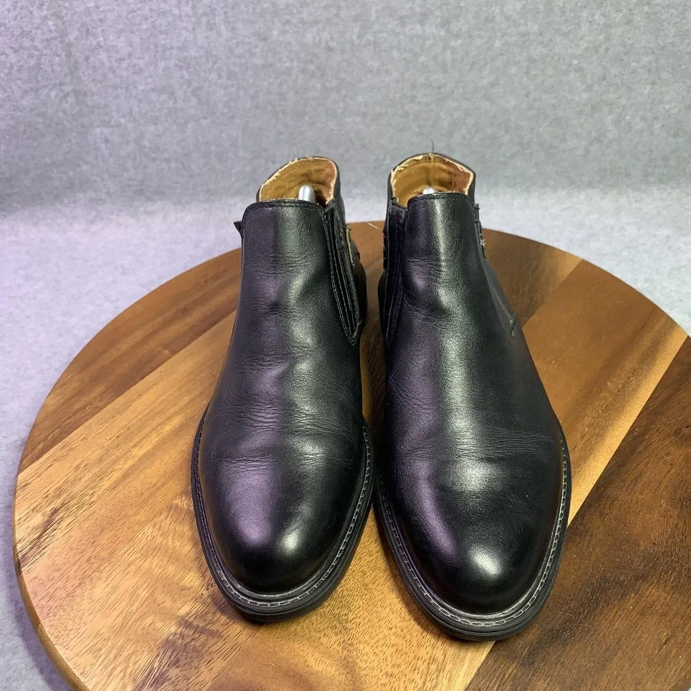 Venturini Boots Mens Size 9.5 Black Leather Chelsea Ankle Dress Made In Italy